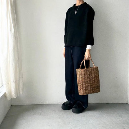 atelier d'antan Rude ウールニットベスト　ブラック