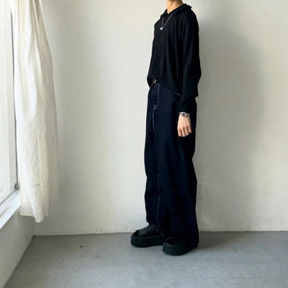 cion  ウールフリルカラーポロニット　ブラック