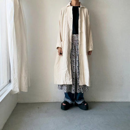 jujudhau コットンカラードコート