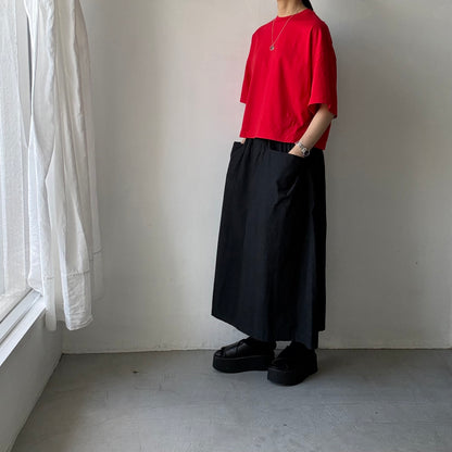 atelier naruse  コットン5分袖カットソー　レッド