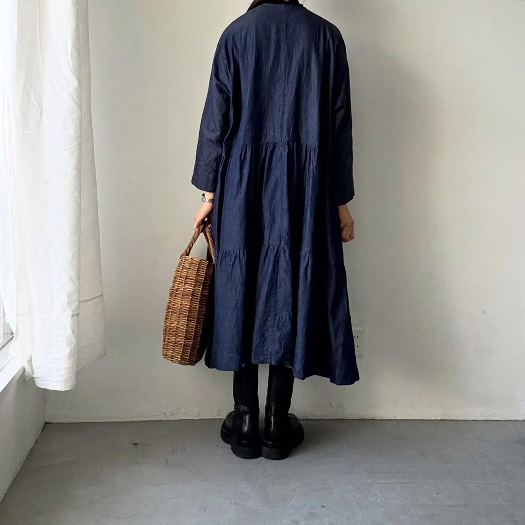 jujudhau デッドストックデニムティアードドレス