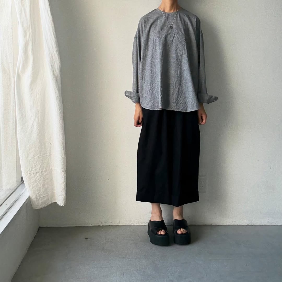 ゴーシュ コットンリネンガーゼプルオーバーブラウス