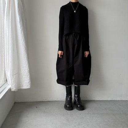 atelier d'antan Perriereコットンワイドパンツ　ブラックsize1
