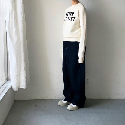 R&D.M.Co  NEVER SAY DIET スウェットシャツ　ナチュラル