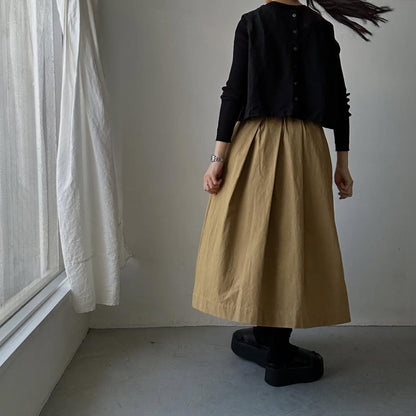 Linenya  コットンタックスカート　ベージュ