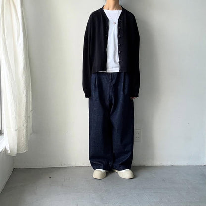 atelier naruse  コットンウールニットカーディガン　ブラック