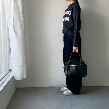 OLDMANS TAILOR OMTラバープリント長袖Tシャツ　ネイビー