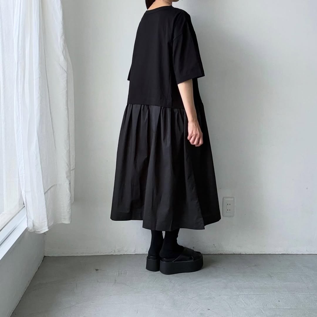 cion コットンTシャツコンビワンピース