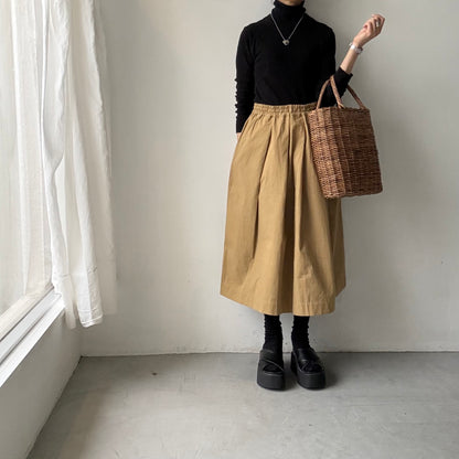 Linenya  コットンタックスカート　82センチ　ベージュ