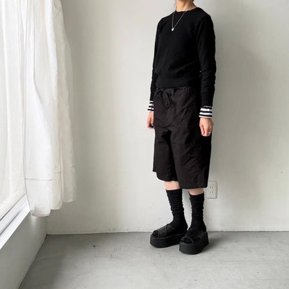 homspun  リップストップハーフパンツ　ブラック
