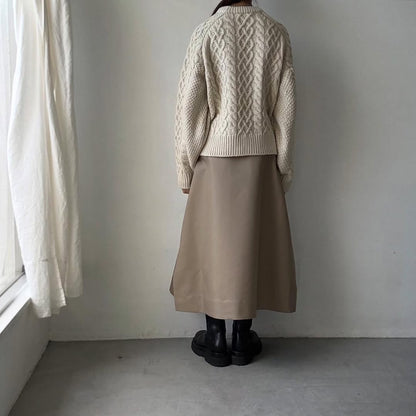 TENNE HANDCRAFTED MODERN ボリュームスリーブアランニットプルオーバー