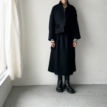 R&D.M.Co  フリルデコレーションジャケット　ブラック