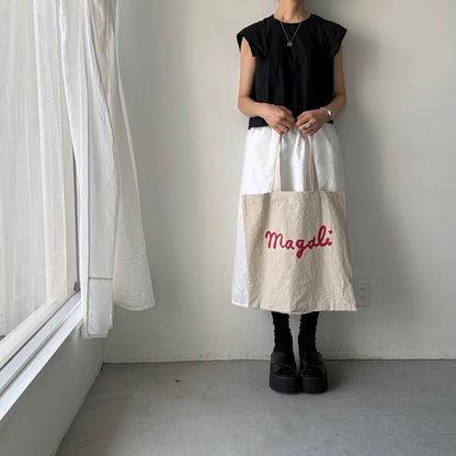 MAGALI   キャンバスコットンリネントートバッグ　ナチュラル