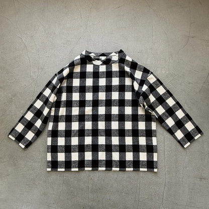 homspun ブロックチェックルームウェアセット　オフホワイト×ブラック