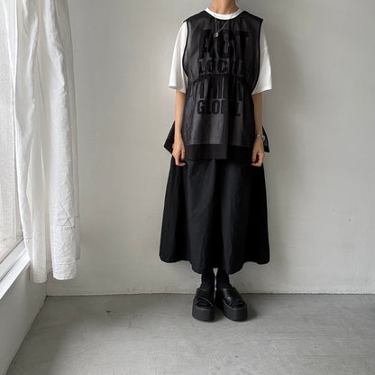 TENNE HANDCRAFTED MODERN オーガンジー2wayショートドレス　ブラック