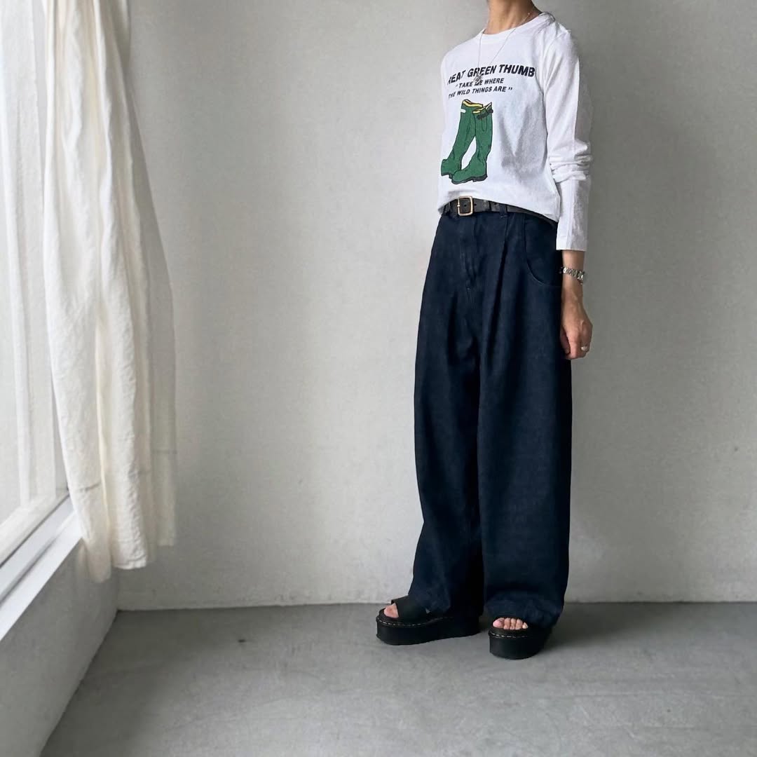 R&D.M.Co グリーンブーツ長袖Tシャツ