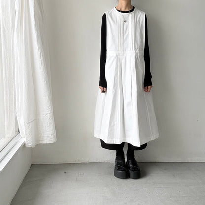atelier d'antan ×blanc  kobell コットンエプロンドレス　ホワイト