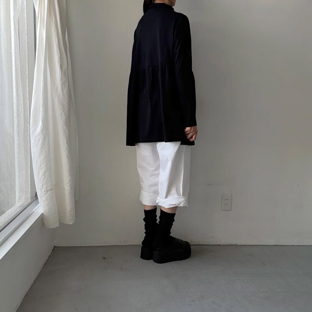 homspun 天竺ハイネックギャザープルオーバー