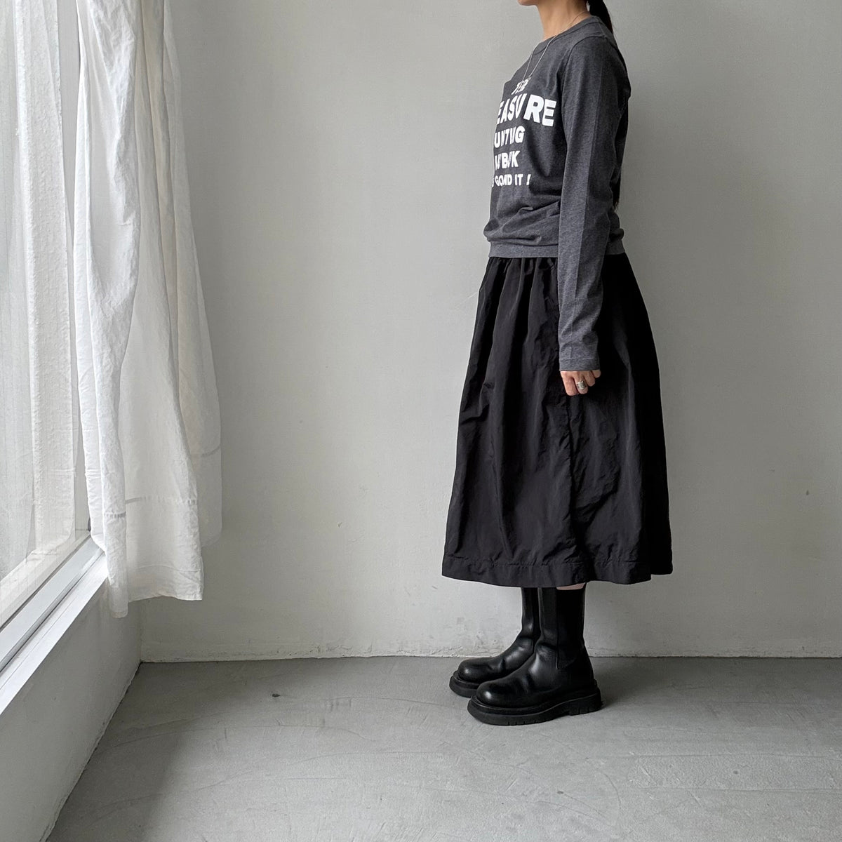 R&D.M.Co トレジャーハンティング長袖Tシャツ　チャコールグレー