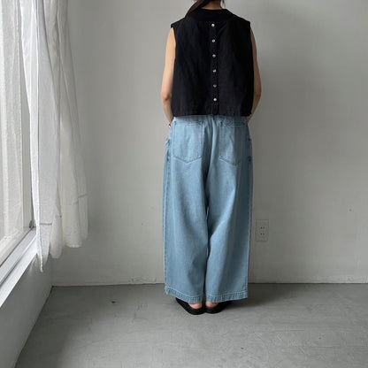 atelier naruse  コットンデニムワイドタックパンツ　size 1
