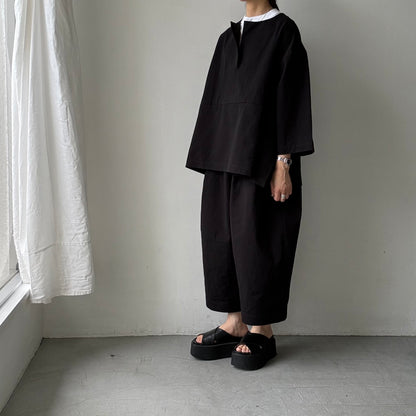 atelier d'antan Bouvetコットンプルオーバー　ブラック