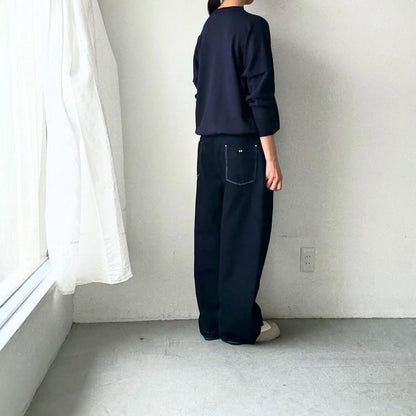 as it is   コットンオーバーニット　ネイビー
