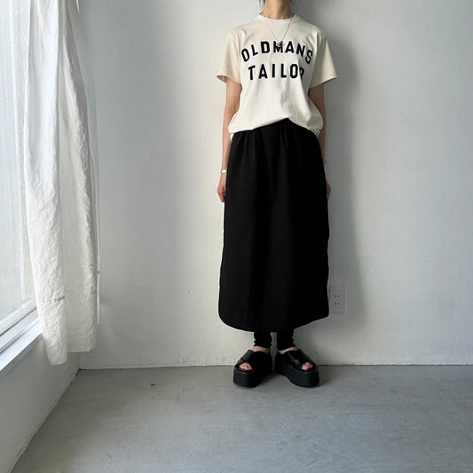 OLDMANS TAILOR OMTフロッキープリントロゴ半袖Tシャツ