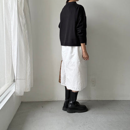 atelier naruse  コットンウールVネックニットカーディガン　ブラック