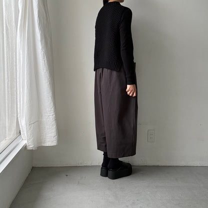 atelier d'antan Perriereコットンワイドパンツ　ダークグレーsize 1