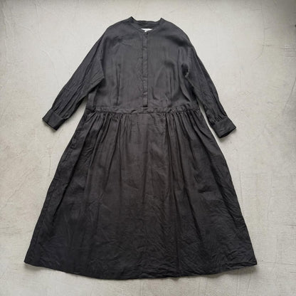 atelier naruse  リネンシャツワンピース　ブラック