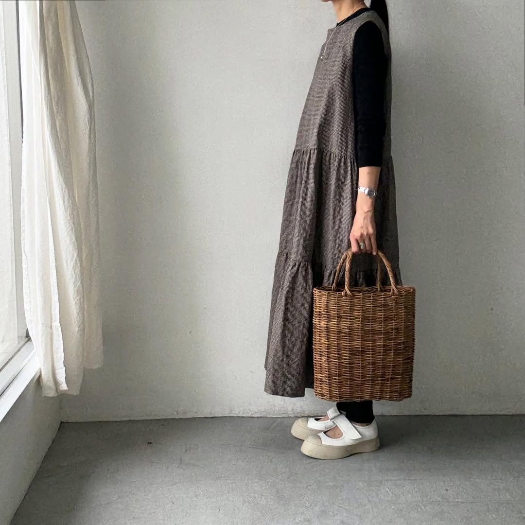 Linenya  ティアードワンピース　チェック