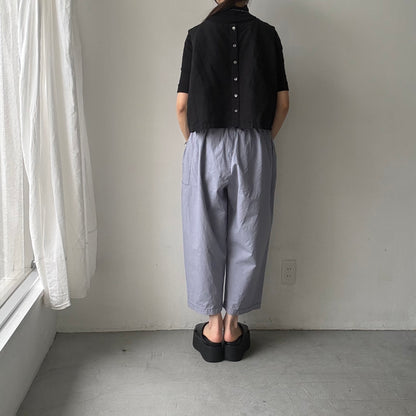 homspun パルキーシーチングギャザーパンツ　ブルーグレー