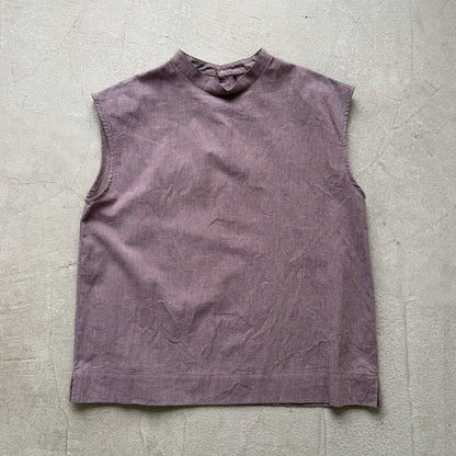 atelier d'antan Pigott コットンリネンノースリーブシャツ