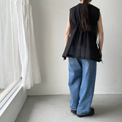 TENNE HANDCRAFTED MODERN オーガンジー2wayショートドレス　ブラック