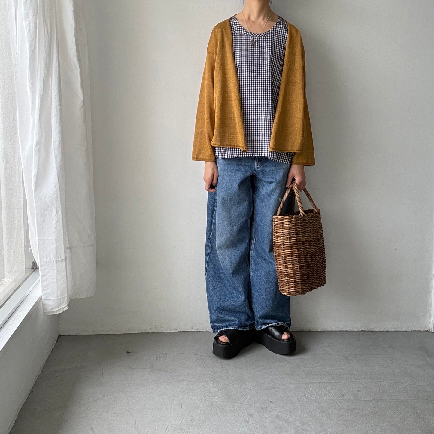 atelier d'antan  Paulet リネンニットカーディガン　マスタード