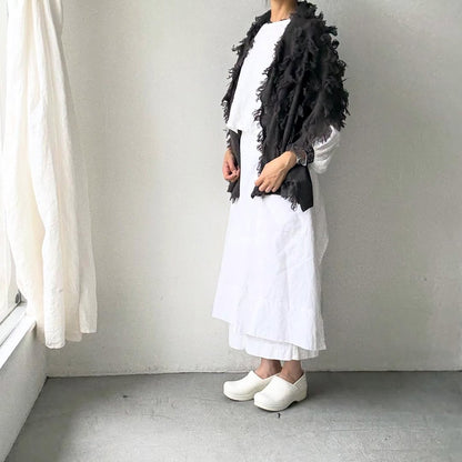 homspun ラムフリンジストール　グレー