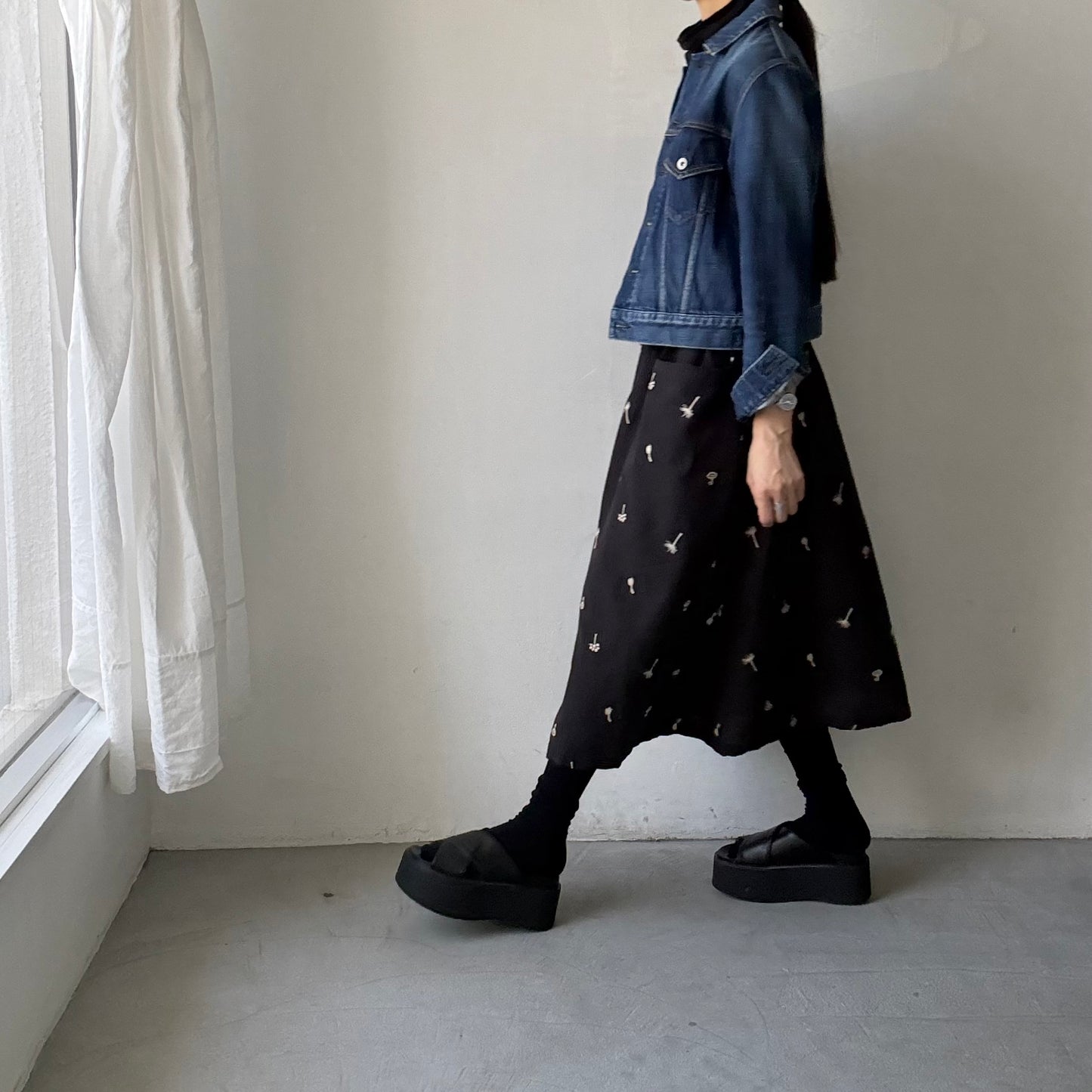 atelier naruse  コットンリネンカットインポケットスカート nohara