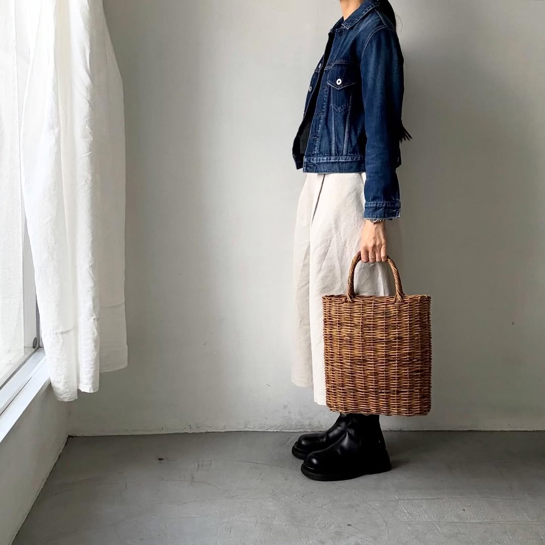 MAGALI ハイカウントコットンリネンコクーンパンツ　オートミール