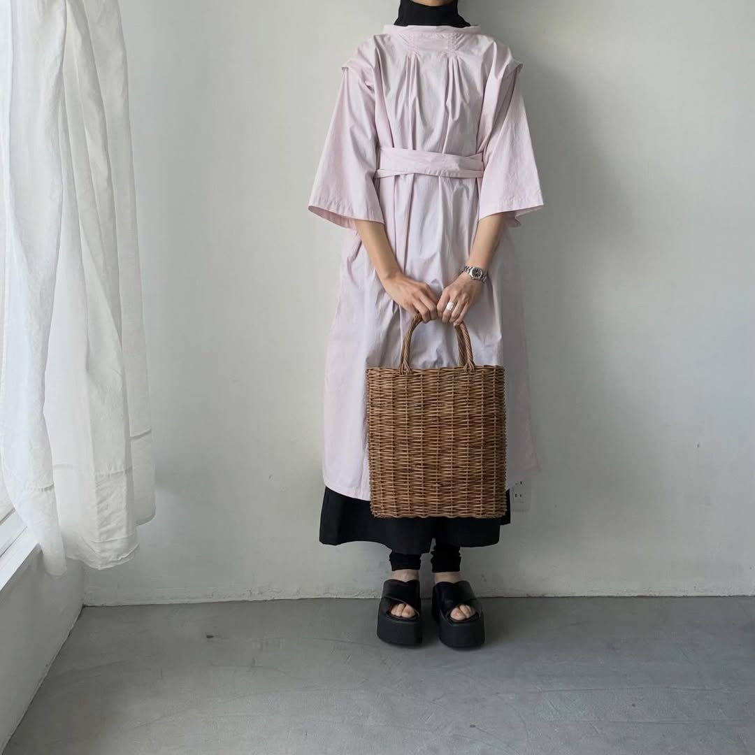 ayanoguchiaya　フリップロングシャツドレス　ローズ