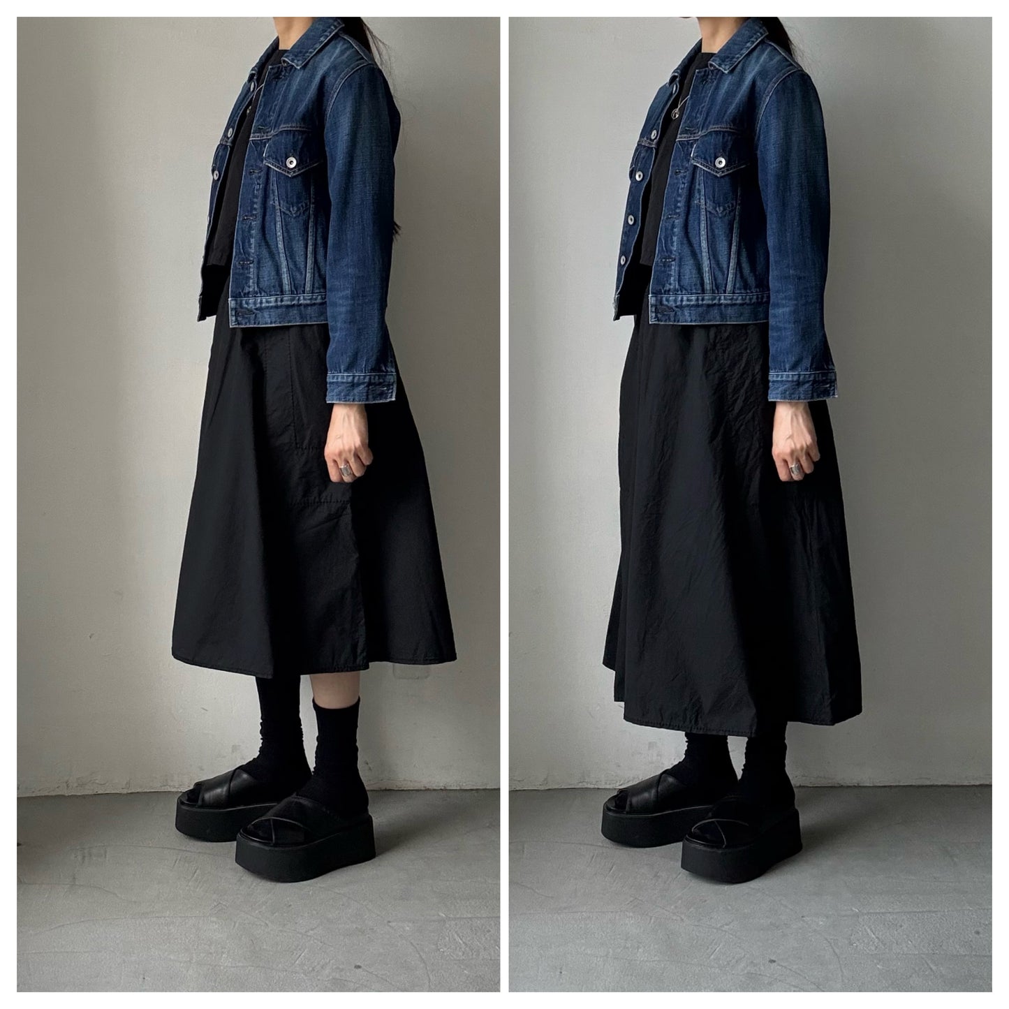homspun  パルキーシーチングセミフレアスカート