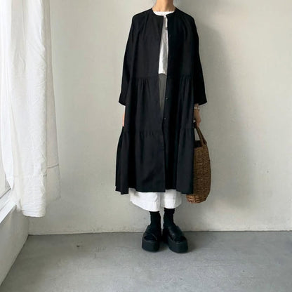 jujudhau デッドストックコットンティアードドレス　ブラック