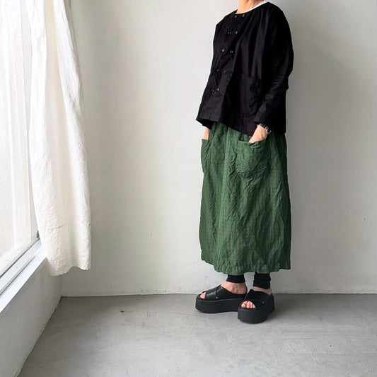 jujudhau コットンツイルダブルボタンシャツ