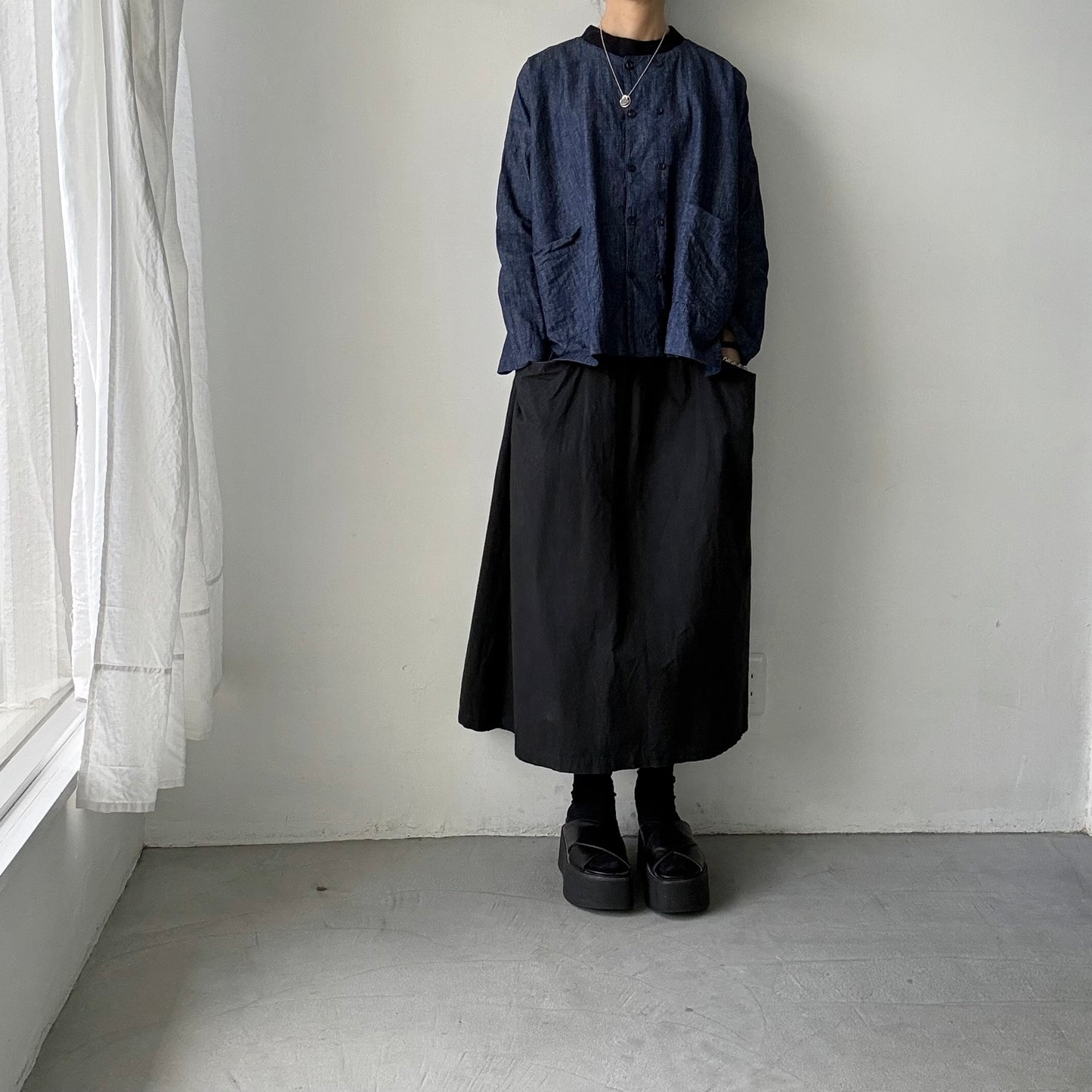 jujudhau デッドストックデニムダブルボタンシャツ