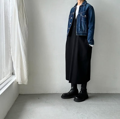 atelier naruse コットンウールヘリンボンジャンパースカート