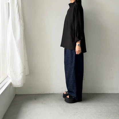 atelier naruse  リネンモックネックブラウス