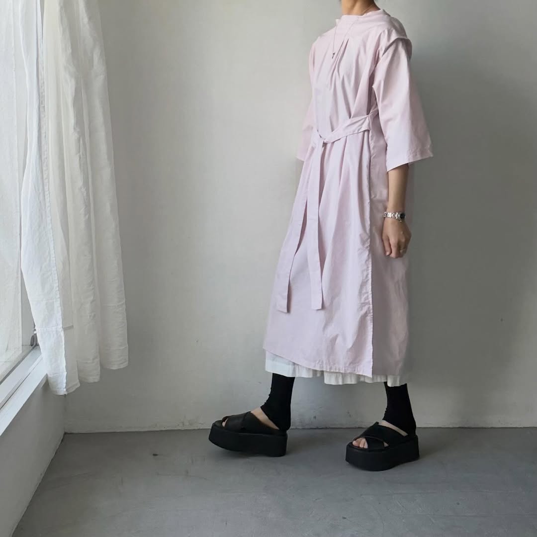 ayanoguchiaya　フリップロングシャツドレス　ローズ