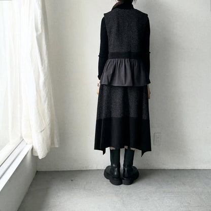 MAGALI  ピンドットツイードヴィンテージジレ