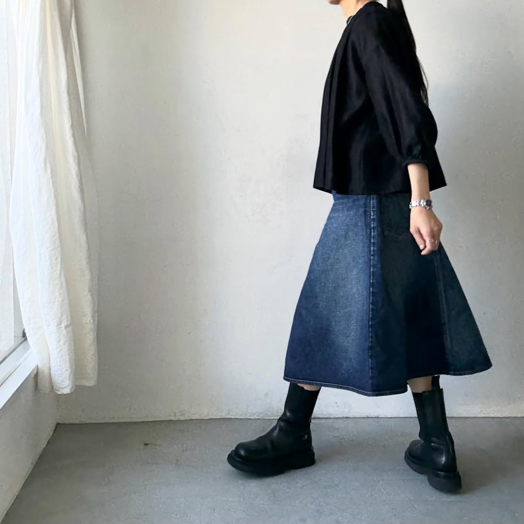 R&D.M.Co  デニムフリーフェイシングスカート