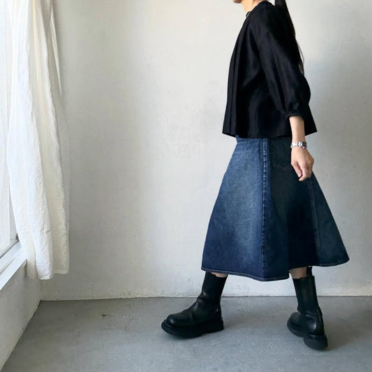 R&D.M.Co  デニムフリーフェイシングスカート