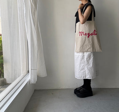 MAGALI   キャンバスコットンリネントートバッグ　ナチュラル